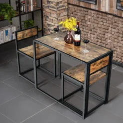 3 tlg. Tischgruppe Essgruppe Bartisch-Set Küchentisch Esstisch Tisch + 2 Stühle Antik