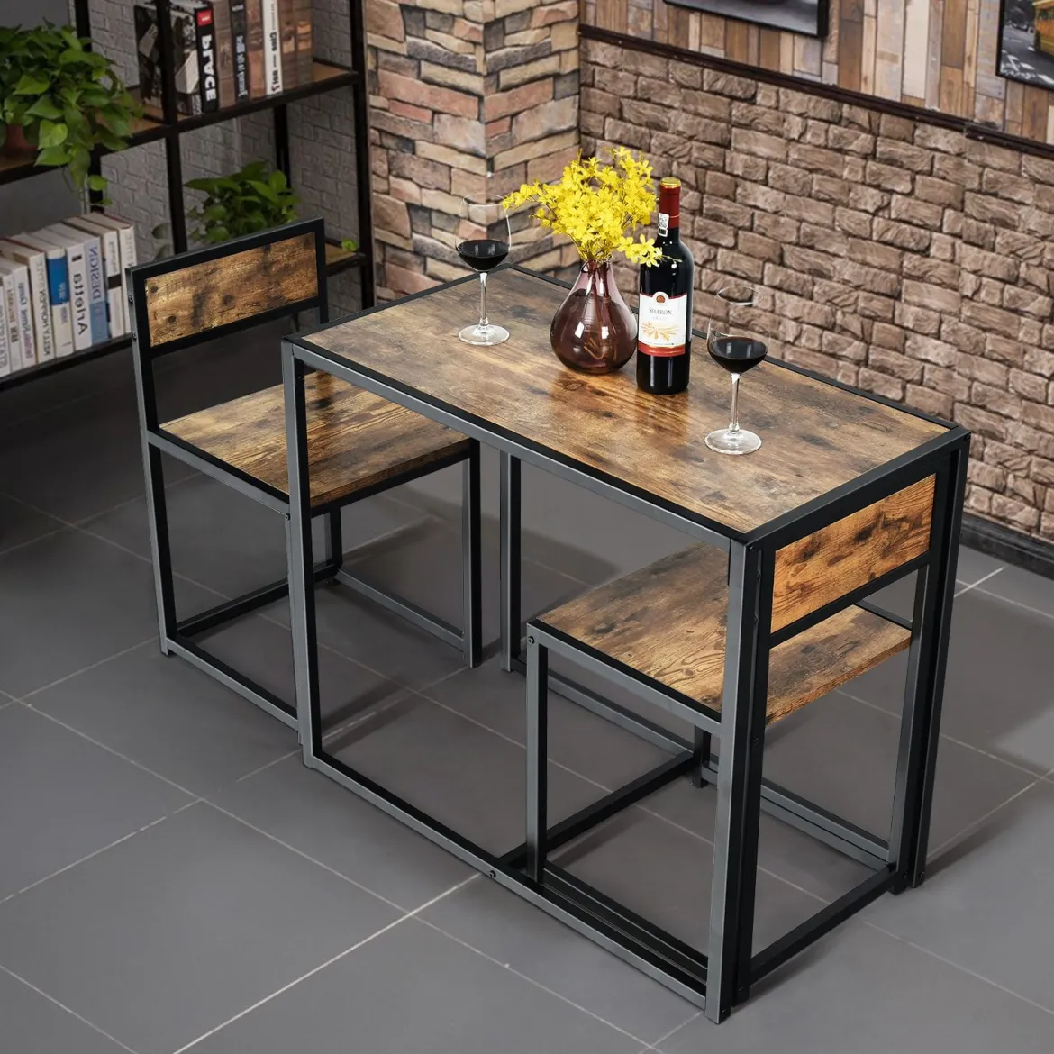 3 tlg. Tischgruppe Essgruppe Bartisch-Set Küchentisch Esstisch Tisch + 2 Stühle Antik