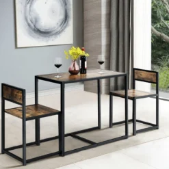 3 tlg. Tischgruppe Essgruppe Bartisch-Set Küchentisch Esstisch Tisch + 2 Stühle Antik