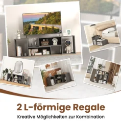 2 tlg. TV-Schrank Freie Kombination Fernsehtisch für Fernseher bis zu 60 Zoll Fernsehschrank