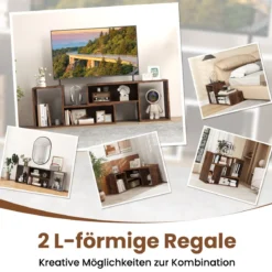 2 tlg. TV-Schrank Freie Kombination Fernsehtisch für Fernseher bis zu 60 Zoll Fernsehschrank