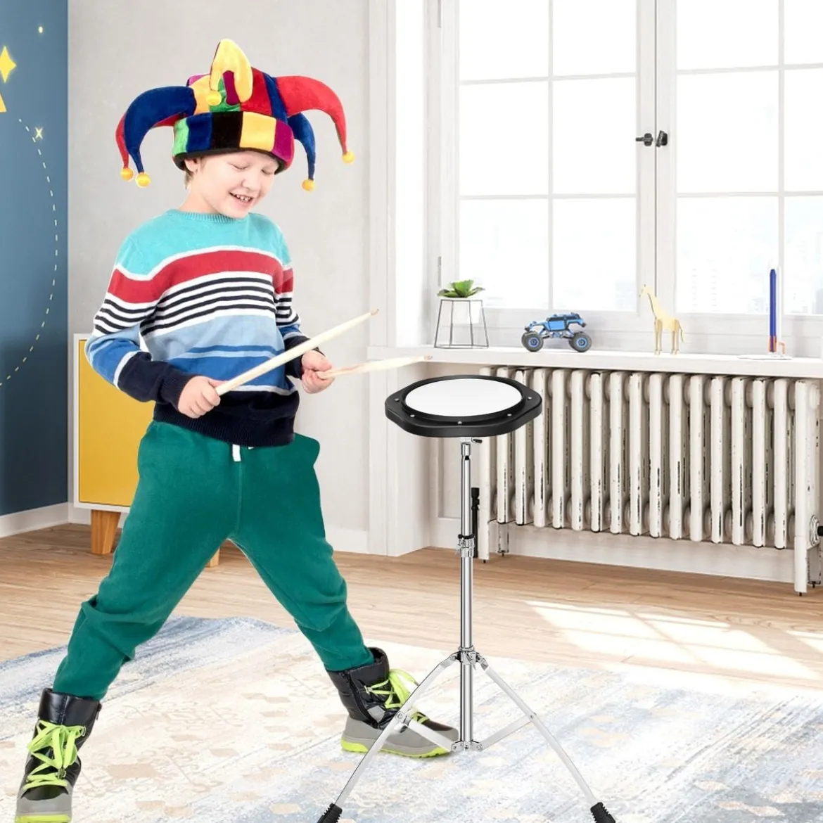 32 Tönen Xylophon Glockenspiel mit Verstellbarem Ständer & Schlägeln und Tragetasche Alu