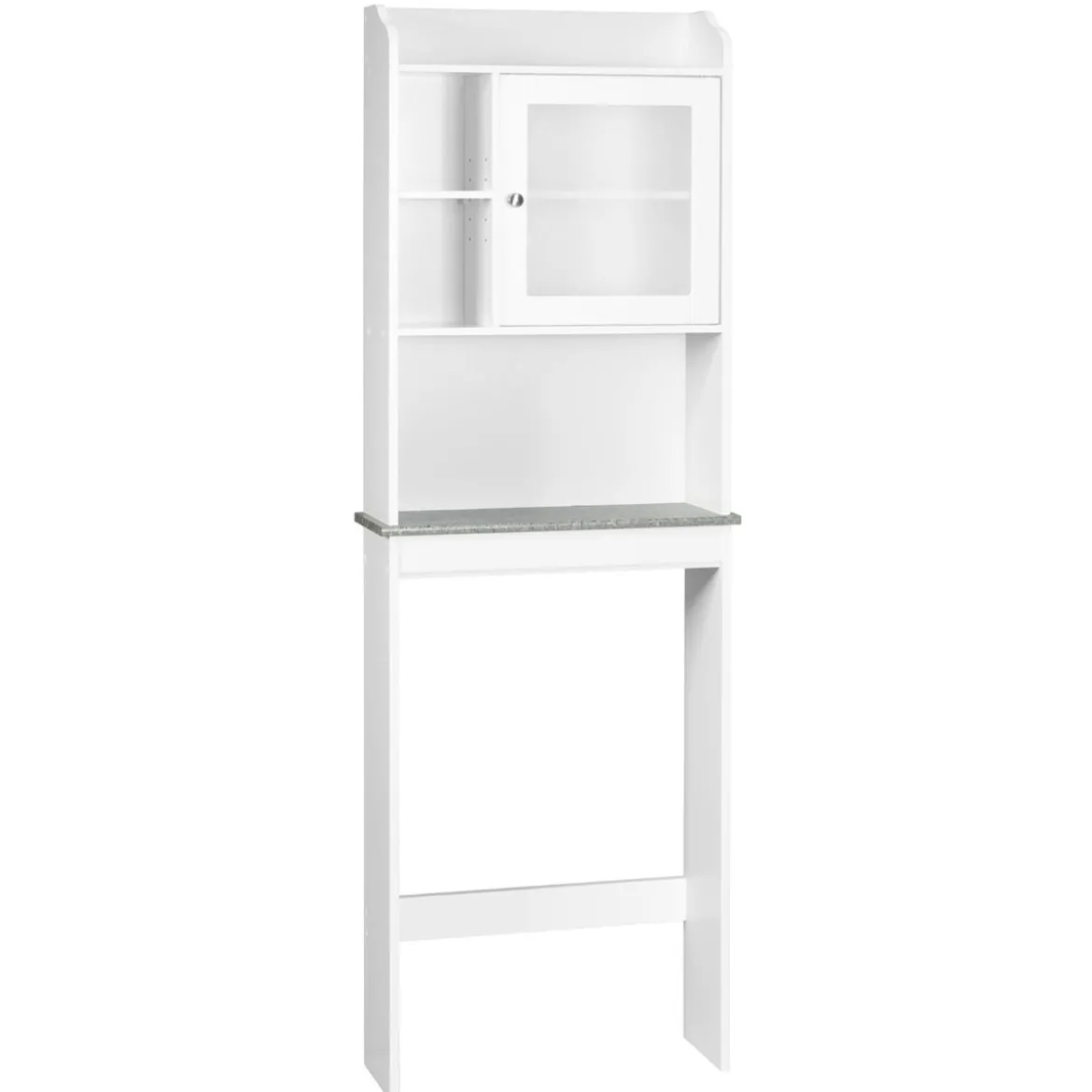 Toilettenregal Badezimmer-Platzsparer mit verstellbaren Ebenen 59 x 19 x 173 cm Weiß