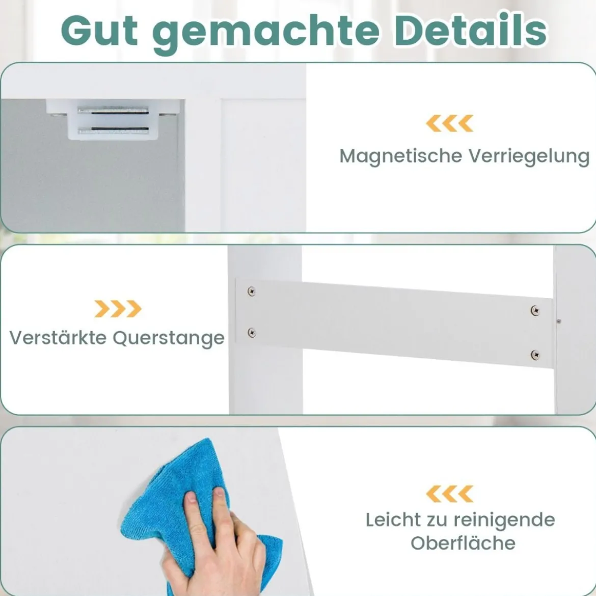Toilettenregal Platzsparender Badezimmerschrank mit Verstellbaren Regalen Weiß