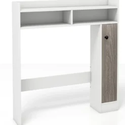 Toilettenschrank Bad Überbauschrank mit Verstellbaren Regalböden Weiß