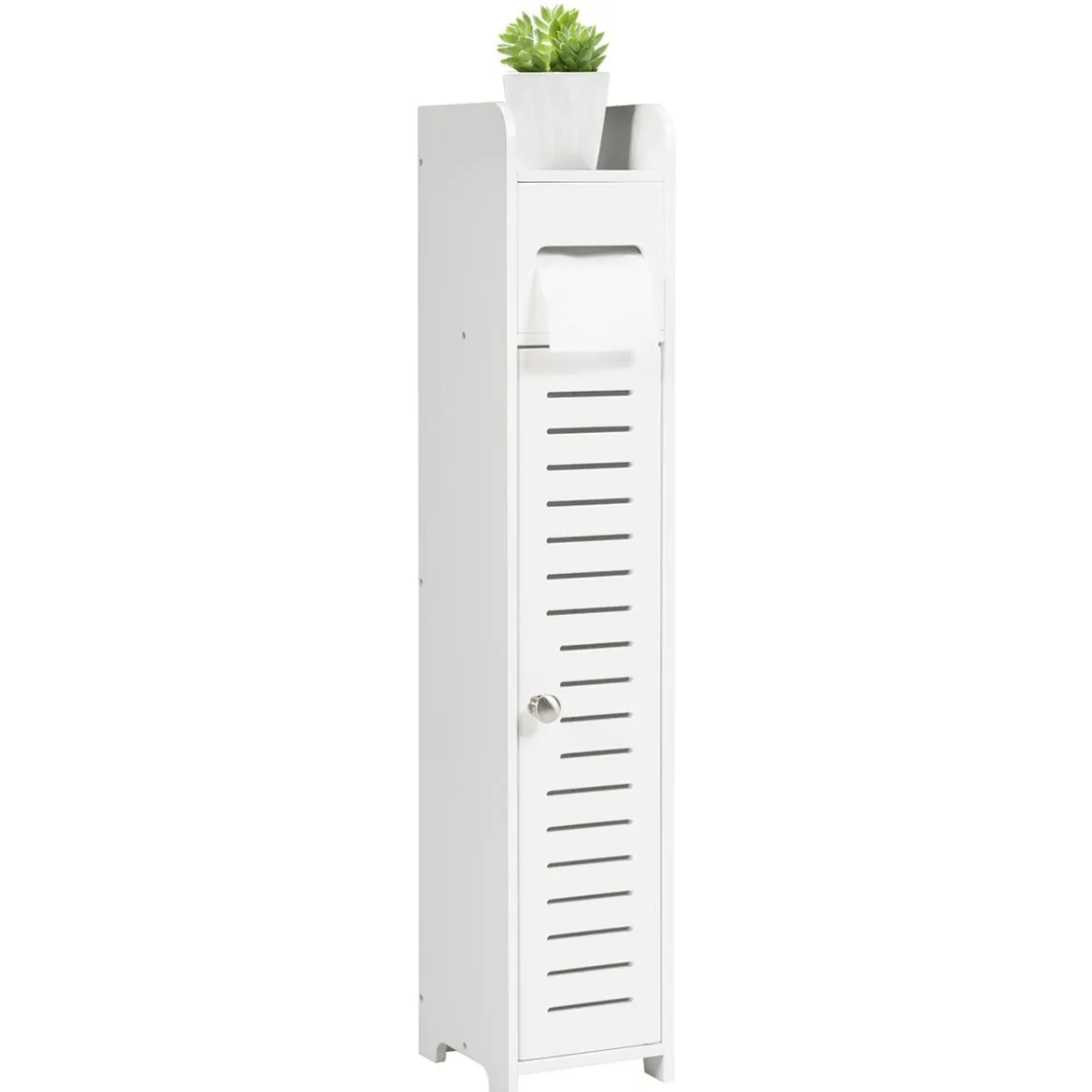 Toilettenschrank freistehend Toilettenpapierhalter Badezimmer Schrank Weiß