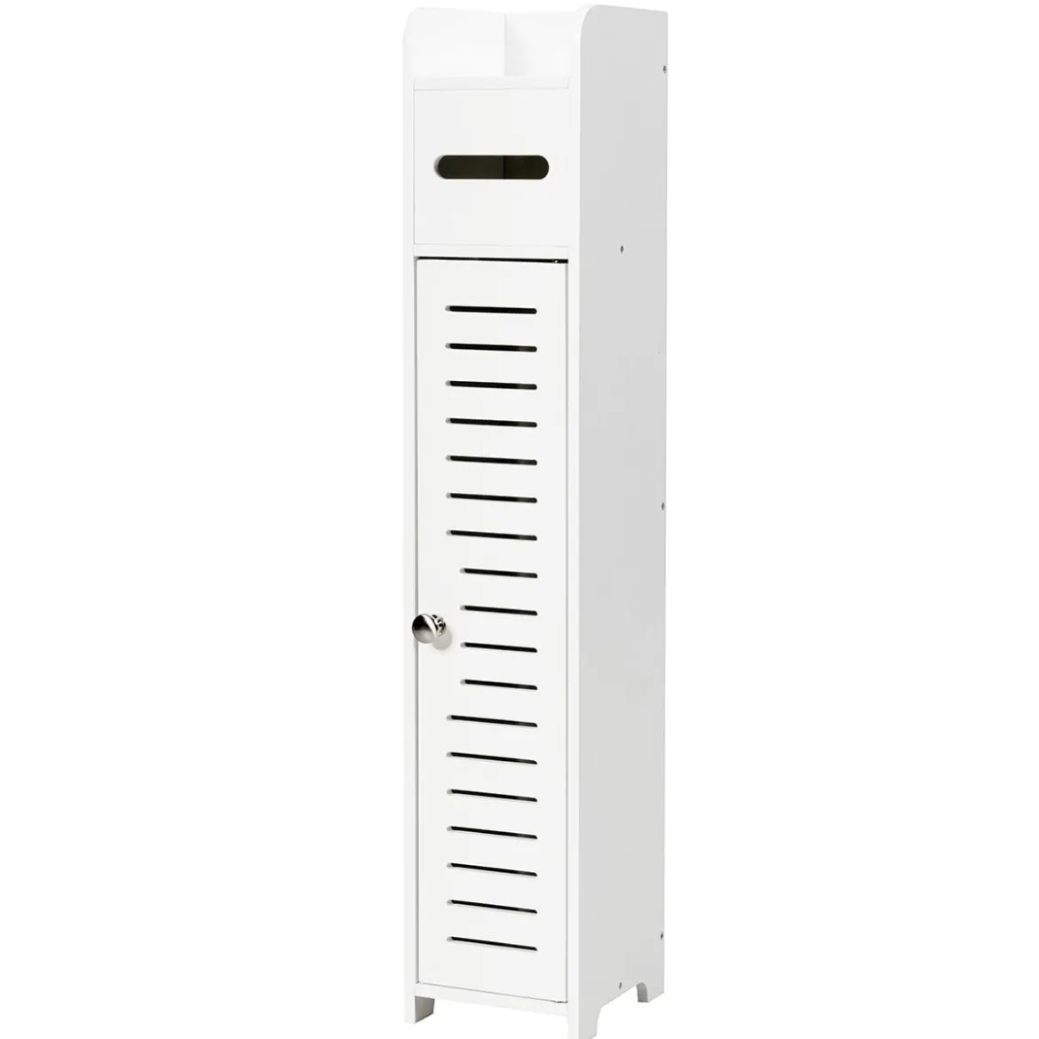 Toilettenschrank freistehend Toilettenpapierhalter Badezimmer Schrank Weiß