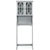 Toilettenschrank freistehend Badezimmerregal Waschmaschinenschrank Toilettenregal mit 3 Regalen Grau