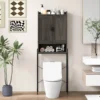Toilettenschrank mit Doppeltüren & Verstellbaren Regalen Badezimmerschrank Toilettenregal Grau