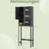 Toilettenschrank mit Türen & Verstellbarem Fach & Unterer Stange Platzsparendes Toilettenregal Schwarz
