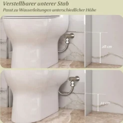Toilettenschrank mit 2-Türschrank & 6 Offenen Fächern & Taschentuchbox Überbauschrank Weiß