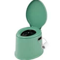 Tragbare Campingtoilette mit Abnehmbarem Eimereinsatz Reisetoilette bis 200 kg Belastbar Grün