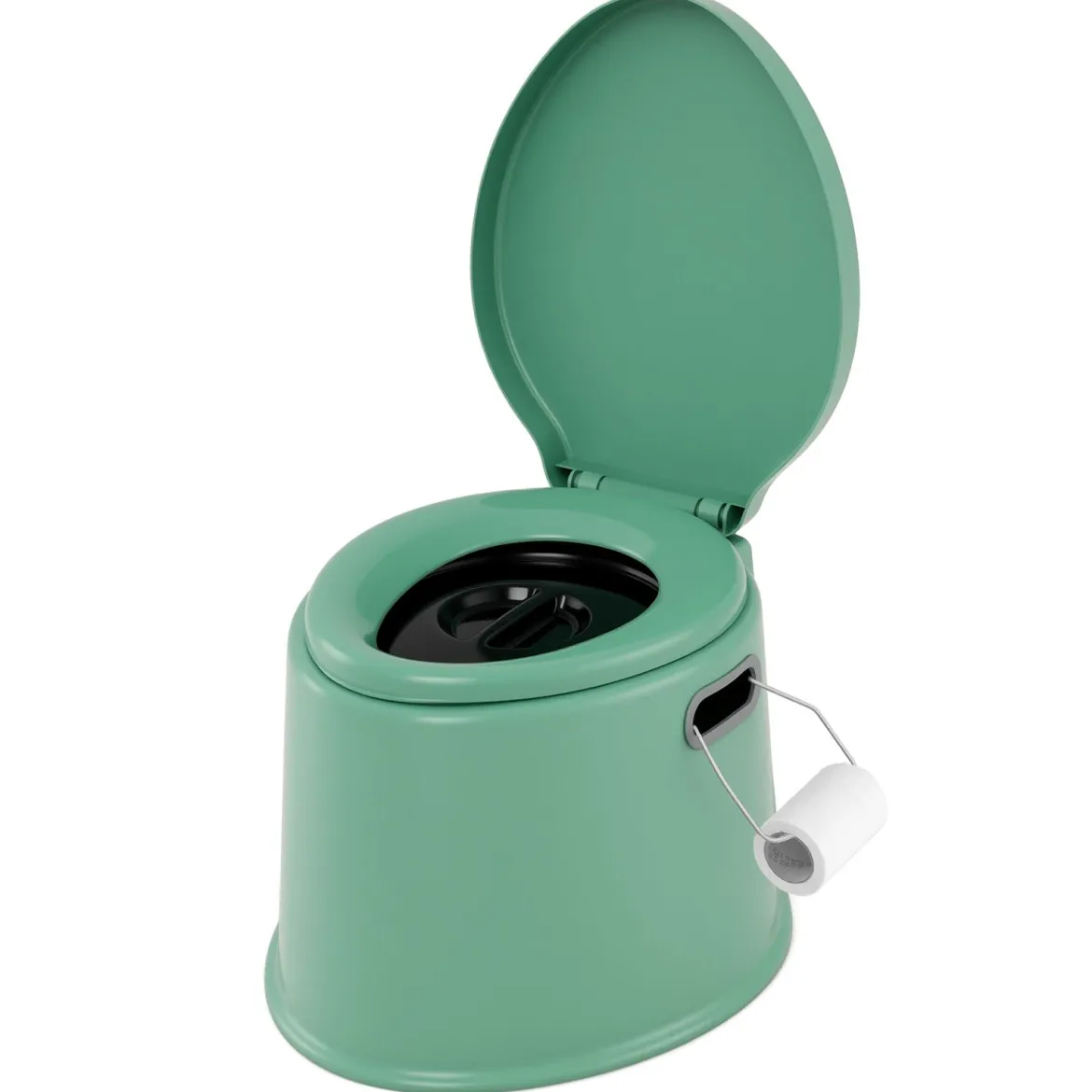 Tragbare Campingtoilette mit Abnehmbarem Eimereinsatz Reisetoilette bis 200 kg Belastbar Grün