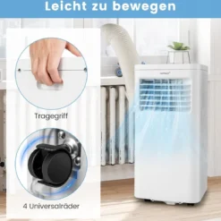 Tragbare Klimaanlage mit 2,5 KW Leistung 4-in-1-Raumkühler mit integriertem Luftentfeuchter