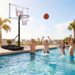 Tragbarer Basketballständer 125-305cm Höhenverstellbarer Basketballkorb mit 109cm Bruchsicherem Backboard
