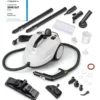 Tragbarer Dampfreiniger 2000W Hochdruck-Dampfreiniger mit 15-teiligem Zubehör vielseitiger Dampfmopp Weiß