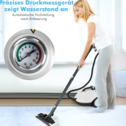 Tragbarer Dampfreiniger 2000W Hochdruck-Dampfreiniger mit 15-teiligem Zubehör vielseitiger Dampfmopp Weiß