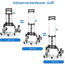 Tragbarer faltbarer Handwagen Handkarre Transportkarre Sackkarre Schwarz + Silber