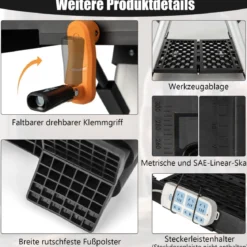 Tragbarer klappbarer Arbeitstisch Sägebock bis 454kg Werktisch bis 200kg für Werkstatt Garage Heim- und Handwerker
