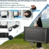 Tragbarer Klapptisch mit 2 LED Teleskophockern Campingtisch & höhenverstellbarer Hocker bis 200 kg belastbar