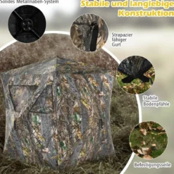 Tragbares Jagdzelt mit Erdspießen & Zurrgurten & Tragetasche für 3 Personen Camouflage
