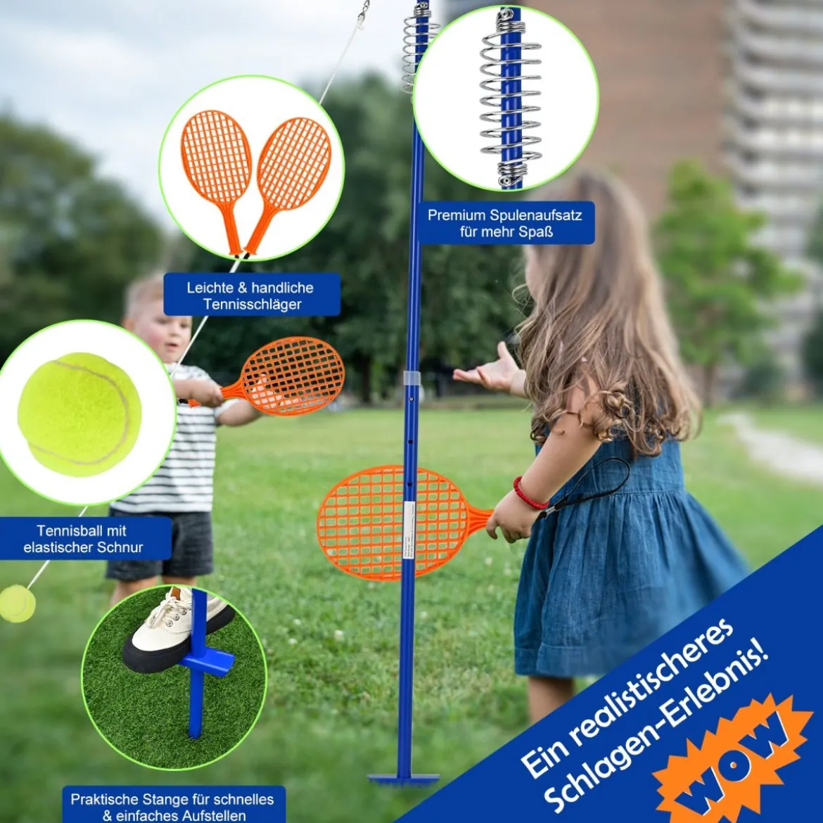 Tragbares Tetherball-Set 3-stufig höhenverstellbares Set mit Ball Twistball Set