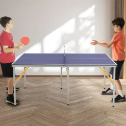 Tragbares Tischtennistisch-Set mit Netz & 2 Schlägern & 3 Bällen Mini Tischtennistisch