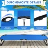 Tragbares zusammenklappbares Campingbett 190 cm Langes Stoff-Schlafbett Blau