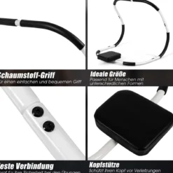 Trainingsberät tragbares Bauchmuskel-Trainingsgerät Trainer Roller 68 x 58 x 62 cm Silber + Schwarz