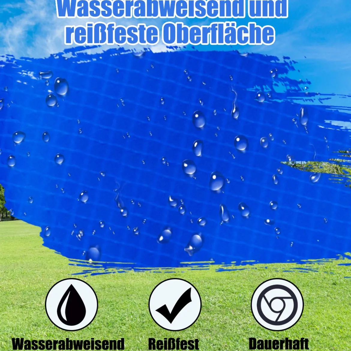Trampolinmatratze 366cm x 366cm x 10cm Trampolin Übung Fitness Trampolin Polster Blau