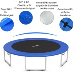 Trampolinmatratze 427cm x 427cm x 10cm Trampolin Übung Fitness Gymnastik Trampolin Polster Blau