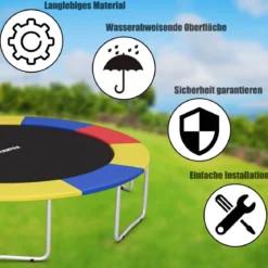 Trampolinmatratze 244cm x 244cm x 10cm Trampolin Übung Fitness Gymnastik Trampolin Polster Bunt