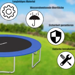 Trampolinmatratze 244cm x 244cm x 10cm Trampolin Übung Fitness Gymnastik Trampolin Polster Blau