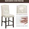 2 Tresenhocker Esszimmer-Barhocker mit Polsterung Beine aus Kautschukholz hohe Freizeitstühle Beige