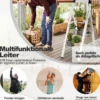 Trittleiter mit 3 Stufen Klappbarer Tritthocker aus Aluminium mit Rutschfesten Stufen 62 x 44 x 109 cm Silber