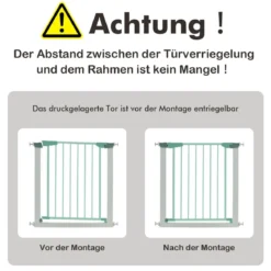 Türschutzgitter Baby 76-83 cm Sicherheitsgitter aus Metall Weiß