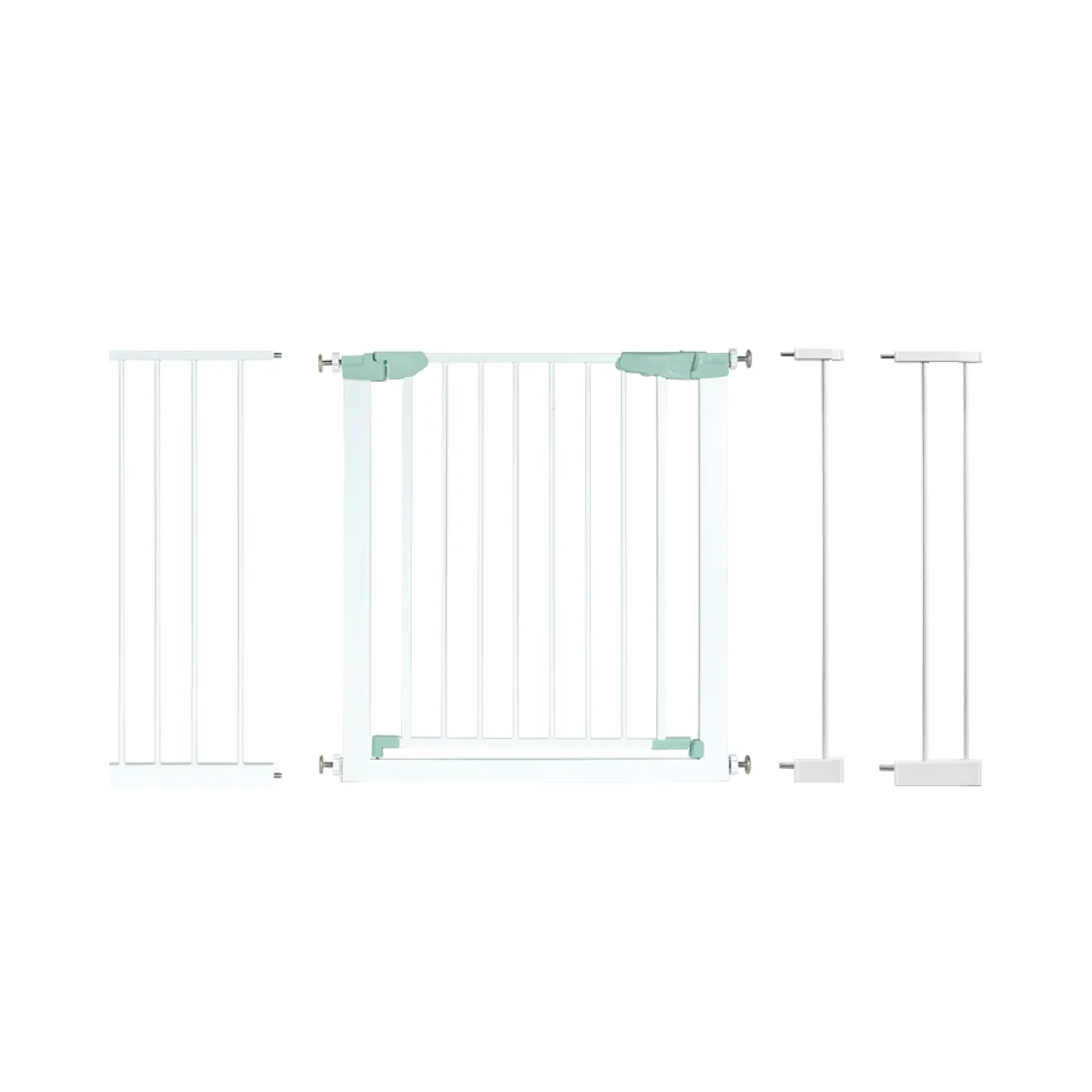 Türschutzgitter Baby 80-132cm Treppenschutzgitter aus Metall ohne Bohren 80-130 x 2 x 76 cm Weiß