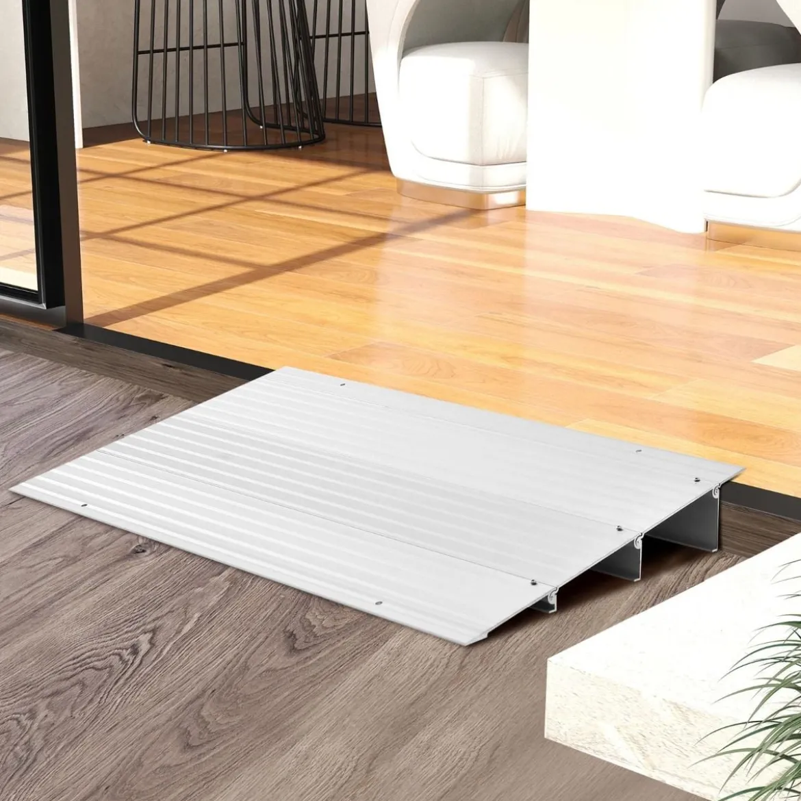Türschwellenrampe 8,5 cm hohe Einstiegsrampe mit verstellbarem Aluminiumrahmen rutschfester Zugangsrampe
