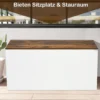 Truhenbank mit Stauraum Sitzbank mit Deckel & Einklemmschutz 90 x 45 x 45,5 cm