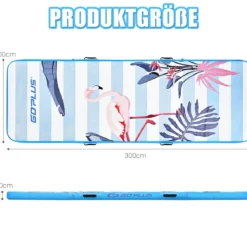 Turnmatte Gymnastik-Trainingsmatte mit elektrischer Luftpumpe 300 x 100 x 10 cm Blau