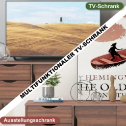 TV-Regal TV-Konsolenschrank für Fernseher bis zu 60 Zoll mit 2 Schubladen 120 x 45 x 45 cm Walnuss