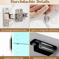 TV-Schrank Fernsehschrank mit Ablagefläche & 3 Offenen Fächer bis zu 65 Zoll Weiß