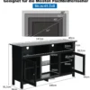 TV Schrank für Fernseher bis zu 65 Zoll 2 in 1 TV Ständer & Kaminschrank 147 x 40 x 81,5 cm Schwarz