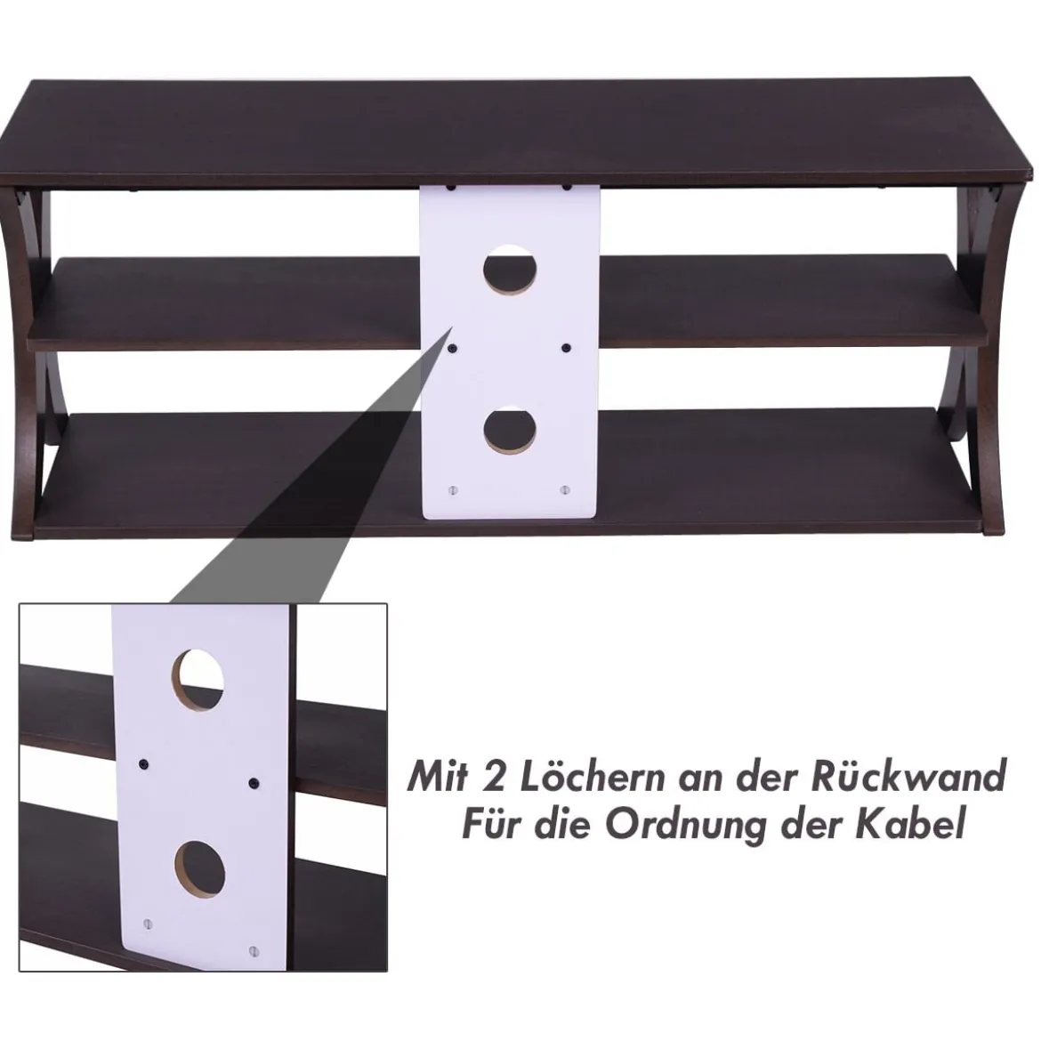 TV-Schrank für Fernseher bis zu 47" Medien-Konsolentisch 115 x 40 x 45 cm