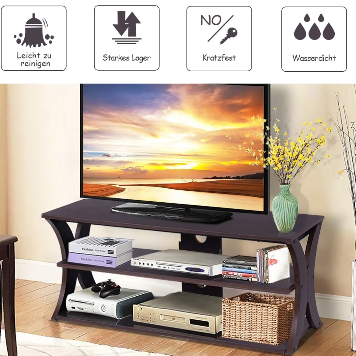 TV-Schrank für Fernseher bis zu 47" Medien-Konsolentisch 115 x 40 x 45 cm