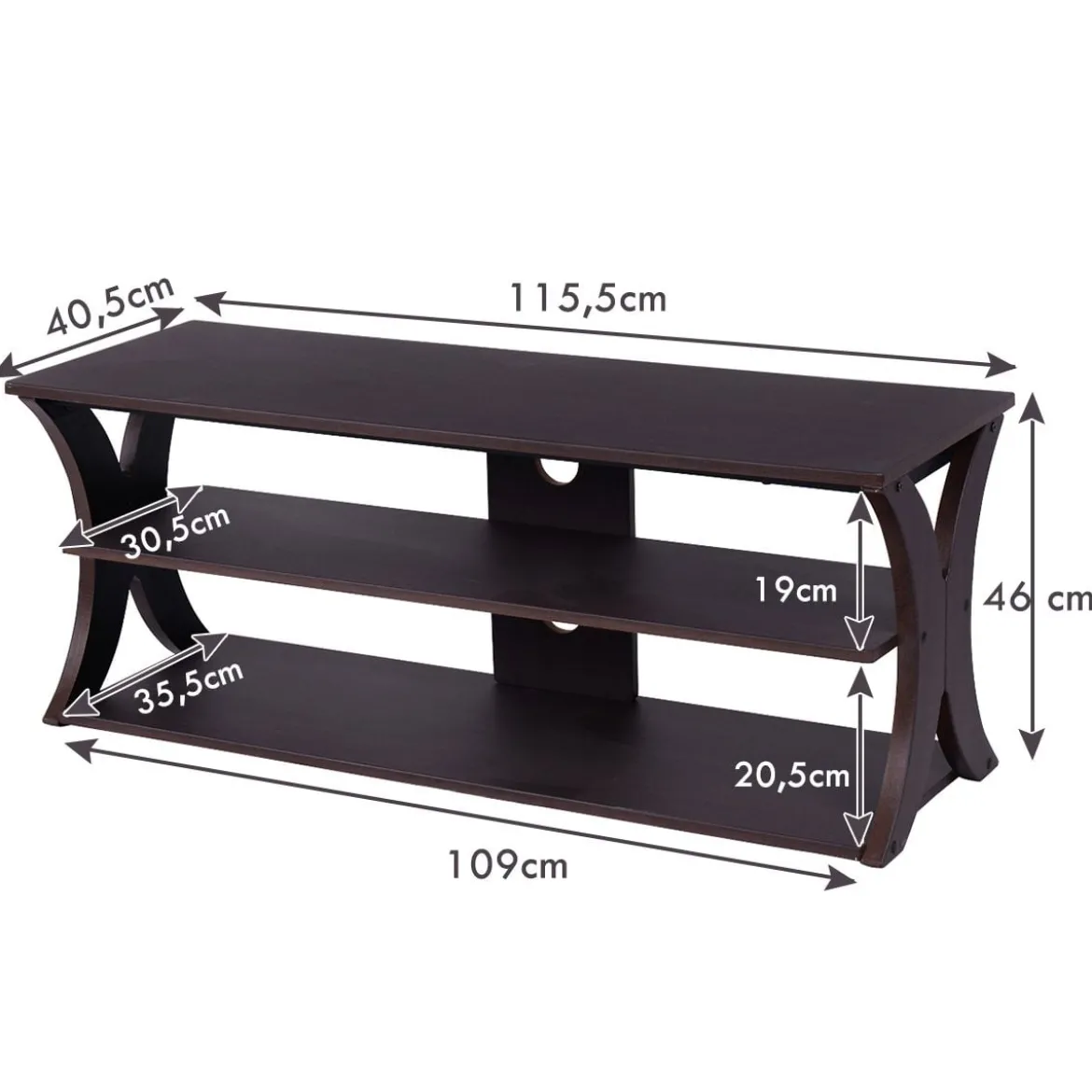 TV-Schrank für Fernseher bis zu 47" Medien-Konsolentisch 115 x 40 x 45 cm