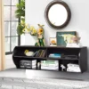 TV Schrank hängend und freistehend Fernsehschrank Holz modern mit 3 offenen Fächern Kommode Braun