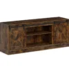 TV Schrank mit 2 Schiebetüren & Verstellbaren Regalen TV-Ständer für bis 70" Fernseher Lowboard