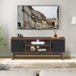 TV-Ständer Fernsehschrank Holz für TVs bis zu 50