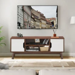 TV-Ständer Fernsehschrank Holz für TVs bis zu 50